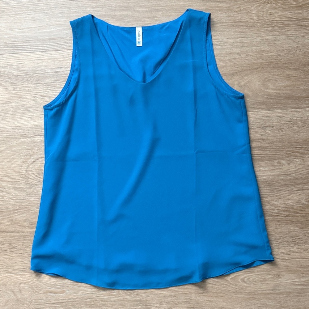 Blue lined Crepe Tank